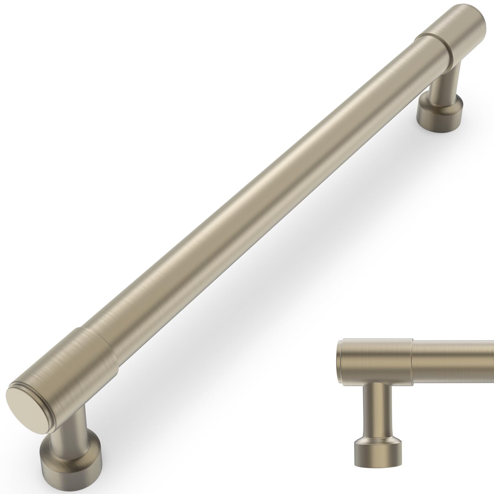 Tiradores de cajones de cocina de 320 mm, paquete de 10 herrajes sólidos bronce champán