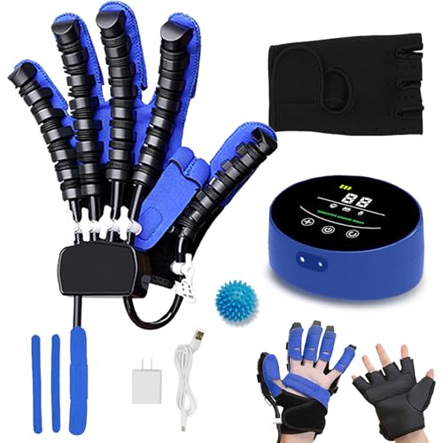 SJMDMZD Guantes Roboticos Rehabilitación Ictus, Dispositivos de Fortalecimiento de Manos para Pacientes con Hemiplejia Artritis, Guantes de Tratamiento Rehabilitación B Left XL
