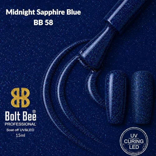 Image of Bolt Bee Dark Blue Color Gel Nail Polish Soak Off UV Gel 15ML DIY at Home Manicure Salon Nail Art