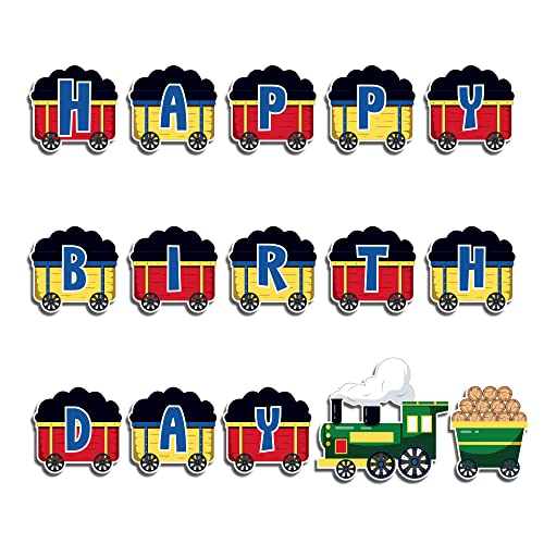Train Birthday Party Banner Decorations Train Birthday Bunting Steam Train Happy Birthday Party Sign Decorations For Kids Birthday And Baby Showers Party Supplies #TOP3