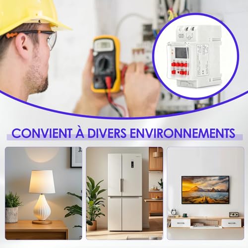 Minuterie numérique 30A programmable à la seconde pour rail DIN 35mm - 7