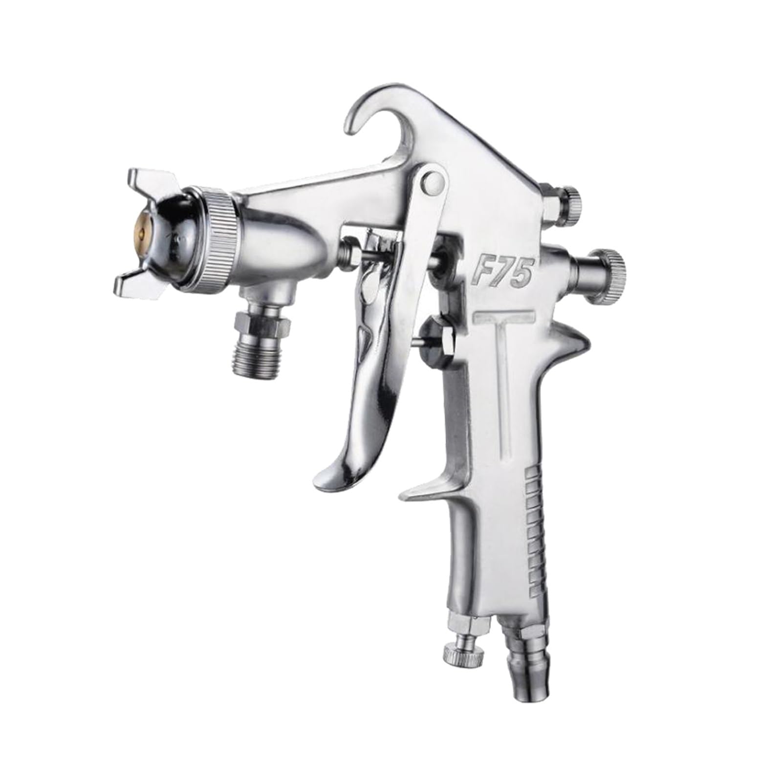 Natryskiwacz Pistolet natryskowy 400 ml, profesjonalny pneumatyczny aerograf, rozpylacz do lakierowania stopów metali z zasobnikiem samochodów(F75 Down)