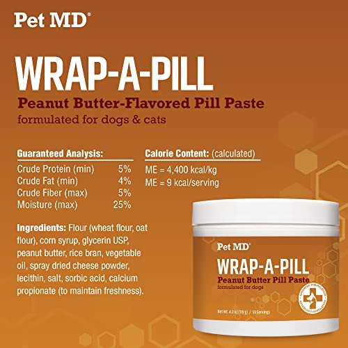 Pet Md Wrap-A-Pill Variety Pack - Peanut Butter Pill Paste, Cheese & Bacon Flavored Pill Paste For Dogs - 4.2 Oz Each #TOP2