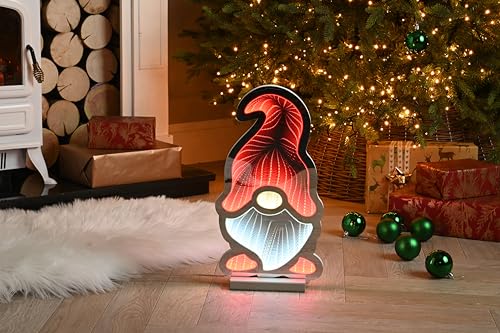 Festive Productions 40cm Christmas Gonk Infinity Light Xmas Festive Decoration Indoor