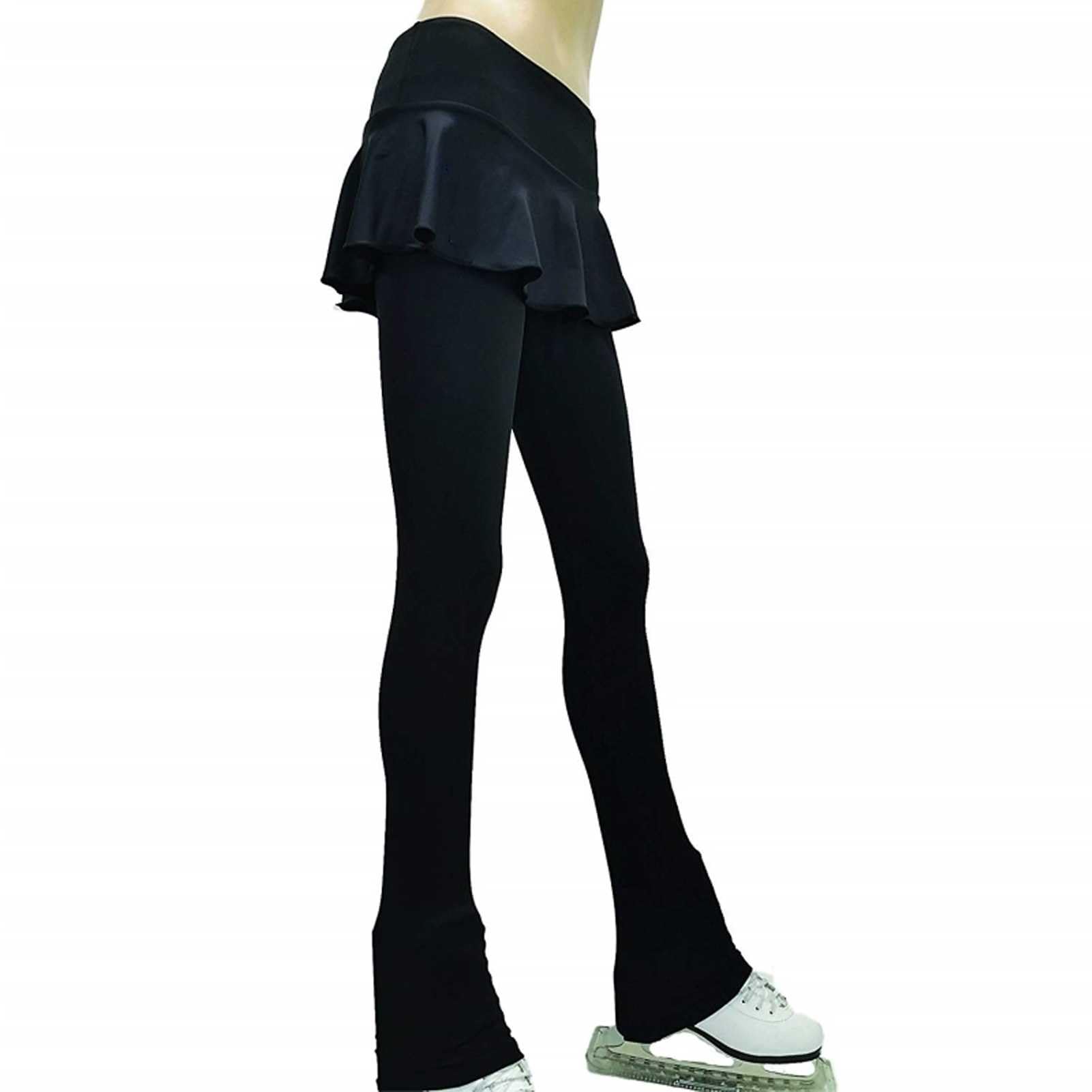 HSART Figure Skating Pants High Waist with Skirt Stretch Soft Practice Leggings for Girls Kids Performance