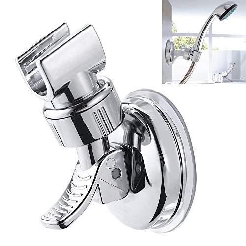 ADOV® Support Douchette Ventouse, 360° Rotation Réglable 18 à 25 mm Chrome Terminer Rail Coulissant Support de Douche Universel avec Une Forte Aspiration Montage Mural pour Accessoire Salle de Bains Cover
