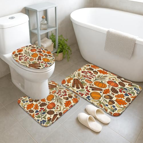 Ensemble rideau de douche orange automne pour un rituel de bain réconfortant - 4