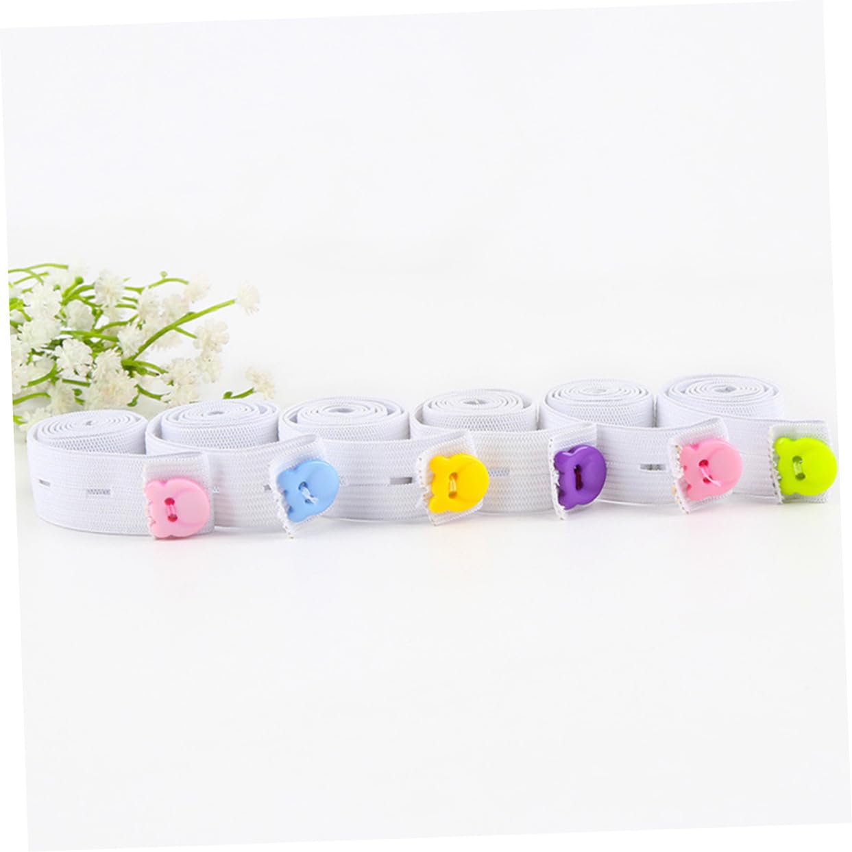 FAVOMOTO Soft Baby Diaper Fastening Strap Fixing with Fasteners Elastic Diaper Strips (20pcs Random Colors)