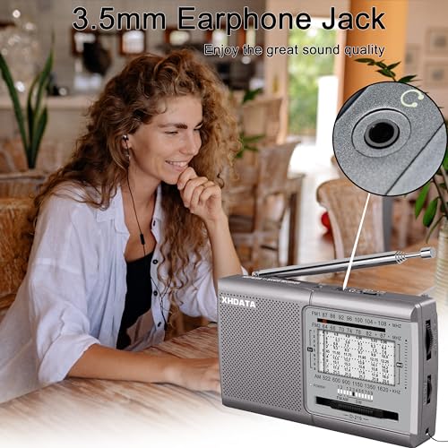 Image of XHDATA D219 AM /FM /SW 12 Bands Radio Pocket Shortwave Receiver for Home or Travel Silver