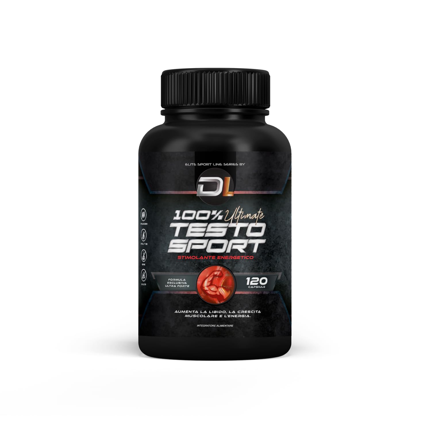 Healthy Fusion 100% ULTIMATE TESTOSPORT | Booster con Maca, aAhwagandha e Tribulus | Efficace potenziatore sessuale | Aumenta la massa muscolare | Energia e le prestazioni sportive | 120 capsule