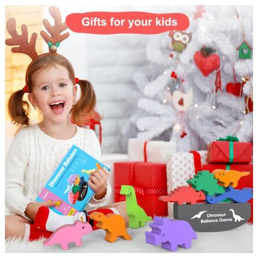 Toys for 3 4 5 6 7 Year Old Boys Girls, FRONOR Dinosaurs Montessori Building Blocks STEM Preschool Educational Wooden Stacking Toys Birthday Xmas Gifts for 3-7 Year Old Boys Girl