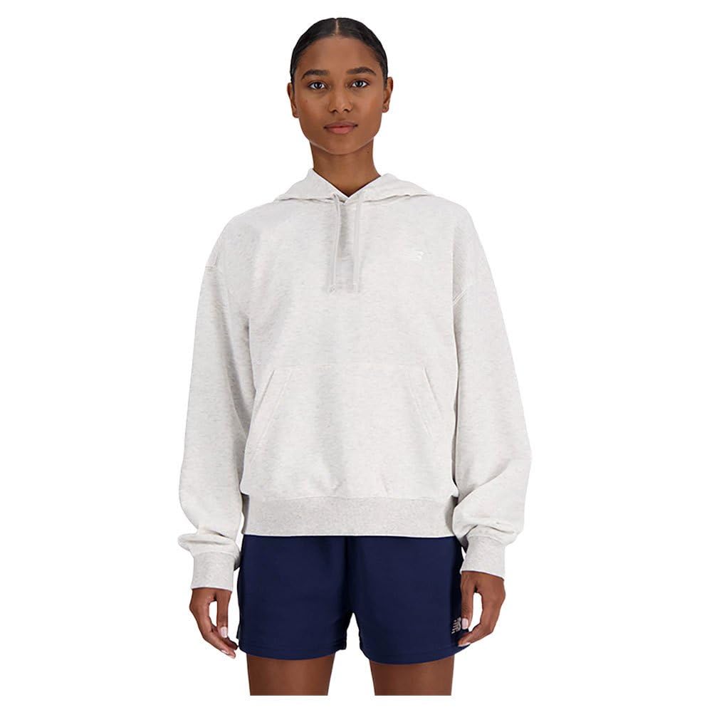 New Balance Women's Sport Essentials French Terry Hoodie, Ash Heather, L