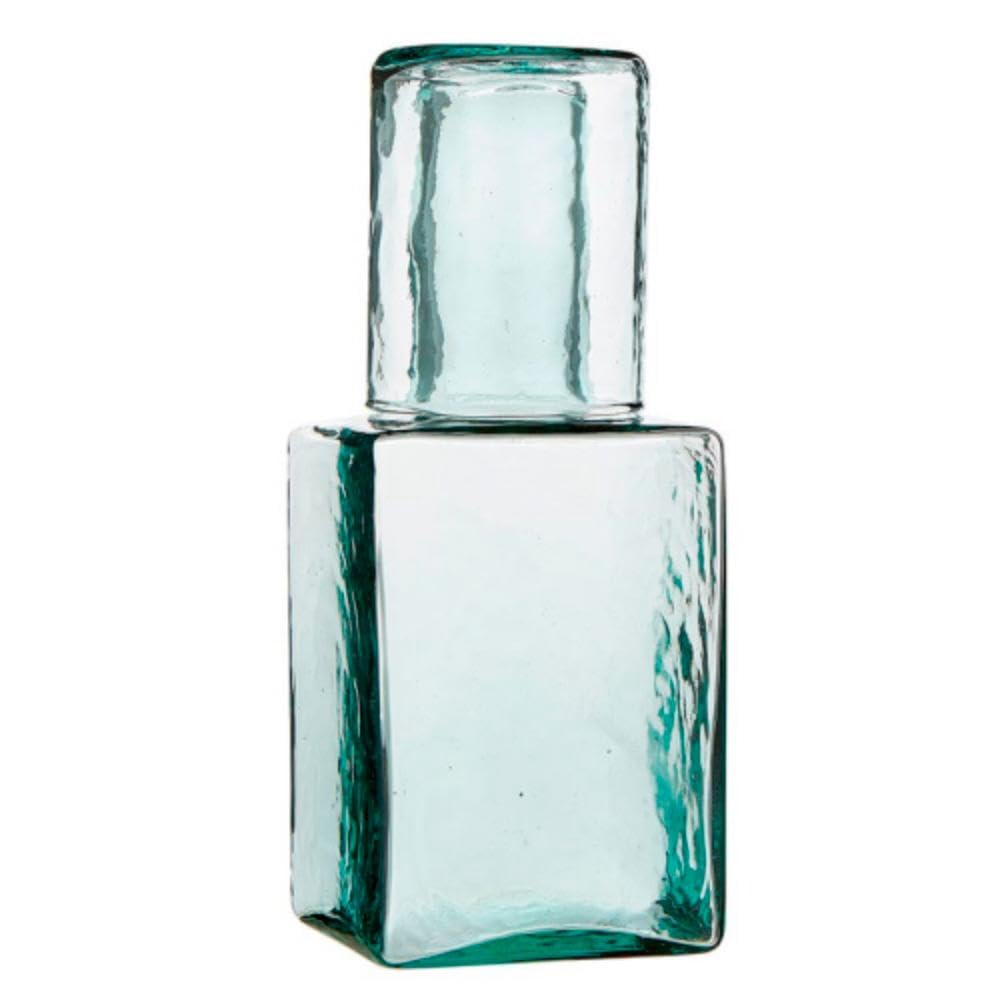 Santa Barbara Design Studio Juego de vasos decantadores y jarra y vaso para beber, 21.6 cm de alto, vidrio martillado