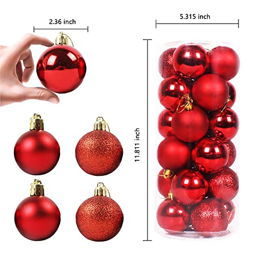 Ndswkr 48 Pack 2.36 Inch Christmas Balls Ornaments, Shatterproof Christmas Hanging Balls For Xmas Tree, Holiday, Garlands, Wedding, Party, Home, Bar #TOP1