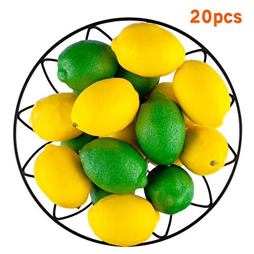 Toopify 20 PCS Artificial Lemons and Limes, Fake Fruit Lemons Artificial Lifelike Simulation
