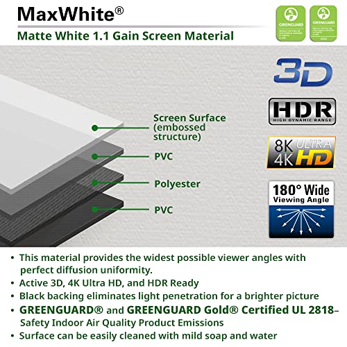 Image of Elite Screens ezCinema Series, 135-INCH 16:9, Manual Pull Up Projector Screen, Movie Home Theater 8K / 4K Ultra HD 3D Ready, 2-Year Warranty, F135NWH