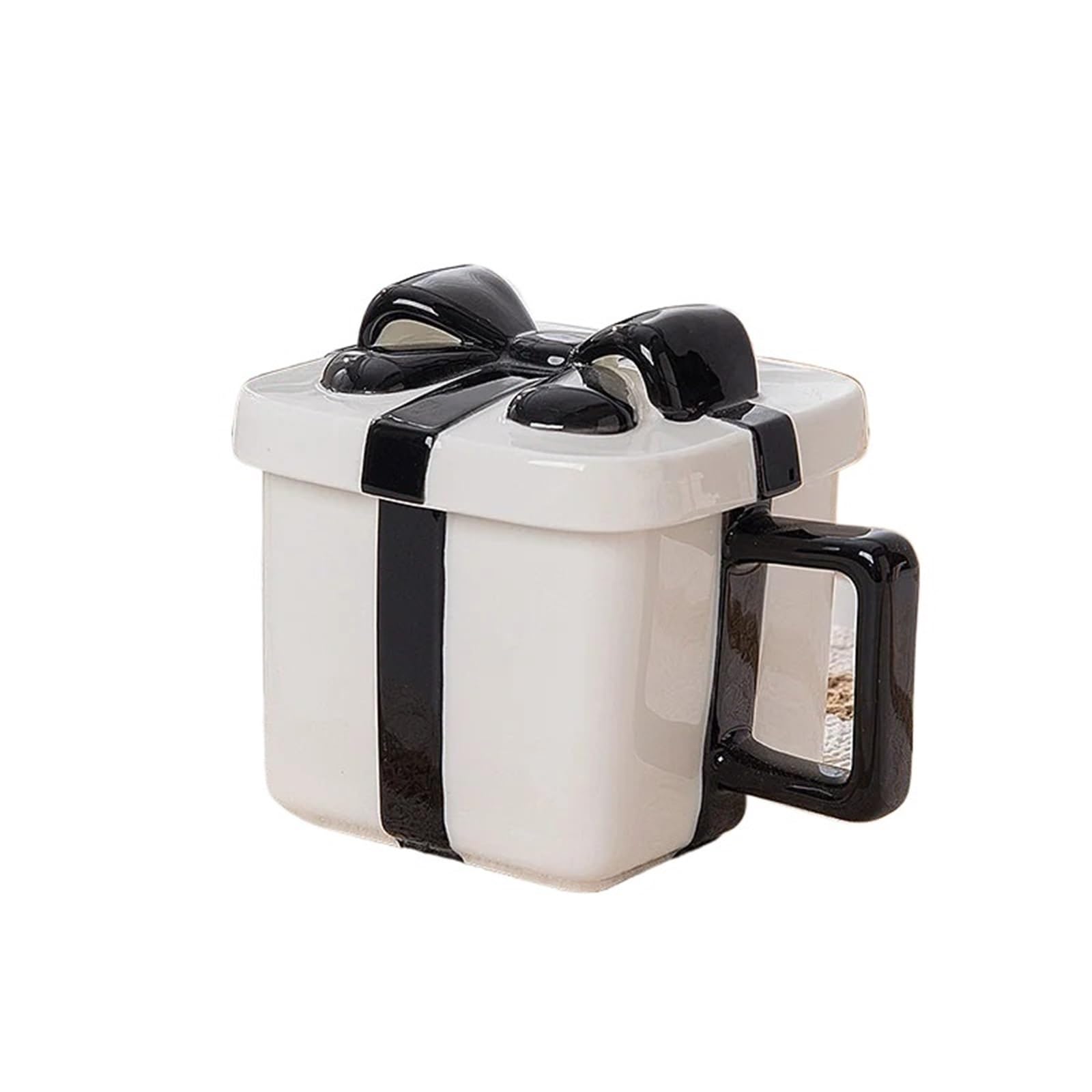 2 uds Taza de Café Cerámica desayuno leche taza avena agua caliente oficina con tapa café pareja Para Boda(White)