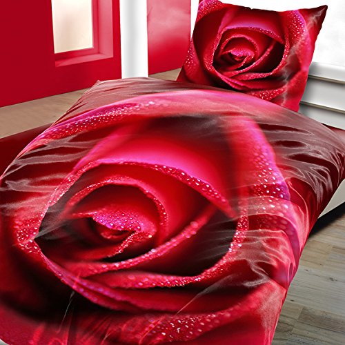 Bertels Ropa de Cama Microfibra Rose d 'Amour, con Cremallera, 2 Piezas