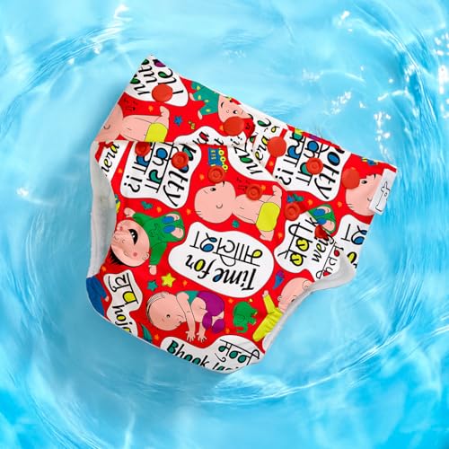 Image of SuperBottoms Swimming Diapers for Babies & Toddlers - Reusable & Adjustable Swim Diapers - Washable Cloth Diapers - Skin Friendly Fabric - Easy to Clean - Fits 3M - 3Y