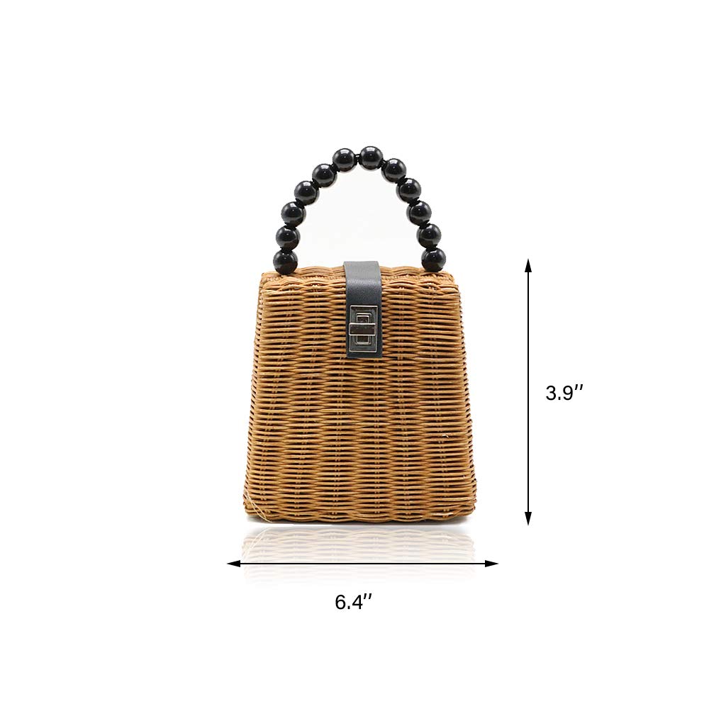 borsa a tracolla da donna in vimini intrecciata a mano con tracolla in pelle rimovibile, estiva, vintage, spiaggia