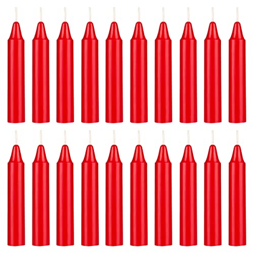 Mega Candles 20 pcs Unscented Red Exquisite Mini Taper Spell Candles, 4 Inch Tall x 3/4 Inch Diameter, Supreme Chimes, Enchantment, Casting Rituals, Witchcraft, Wiccan, Altar, Magic, Metaphysical