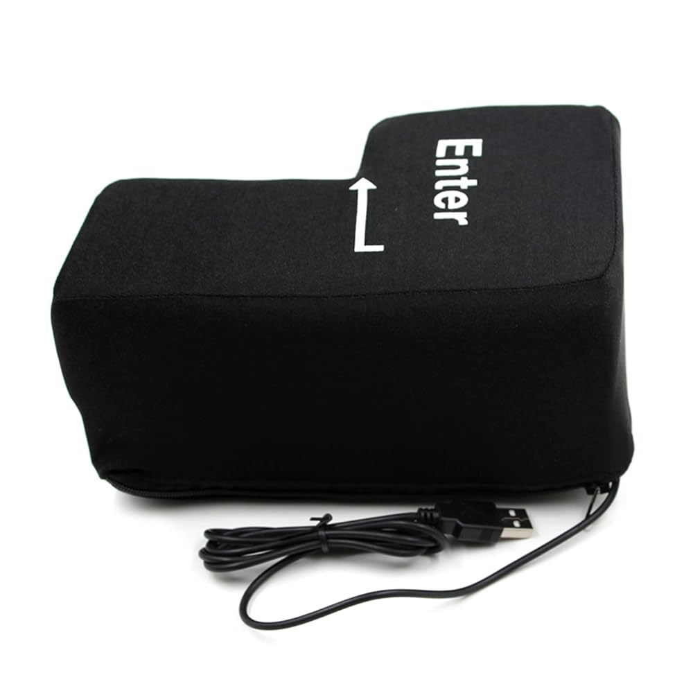 Enter Key Pillow Button - Giant Big Anti Stress Cushion  Connection Via Usb To Pc
