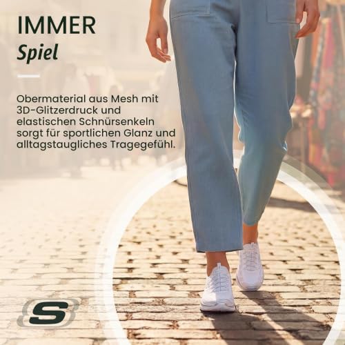 Skechers Damen Summits Plus Soft Luster Slip-InTurnschuhe, White Mesh/Silver Trim, 42 EU – Ansicht 6