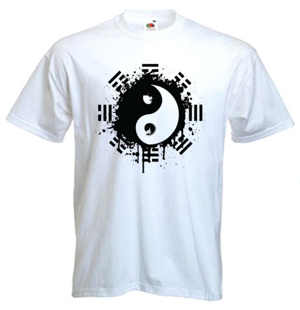 Yin & Yang Mens T Shirt (XL, White)