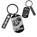Personalized Music Spotify Keychain with Calendar & Picture Valentine's Day Custom Photo Keyring Gifts for Couples