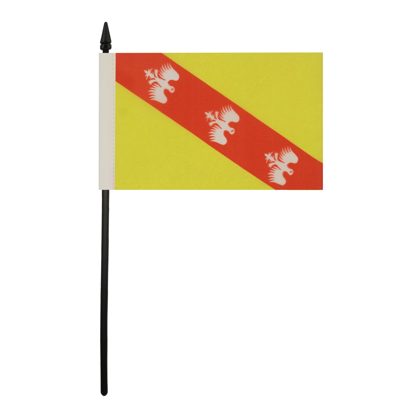 Drapeau De Table Lorraine-et-Barrois 15x10cm - Polyester, Socle Plastique Noir - Décoration Bureau Ou Événement