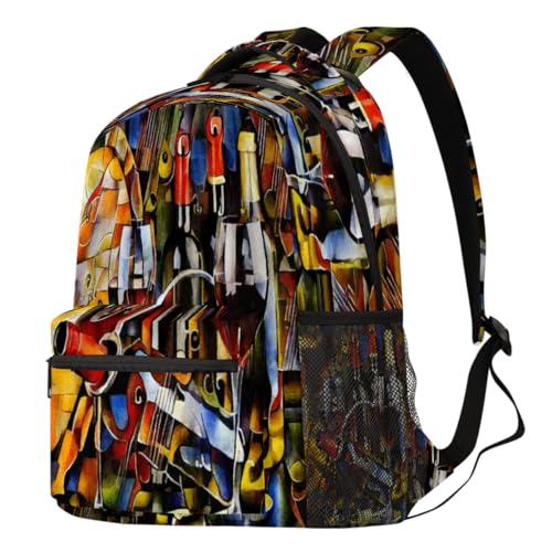 Sac à dos d'école confortable et spacieux imprimé peinture à l'huile