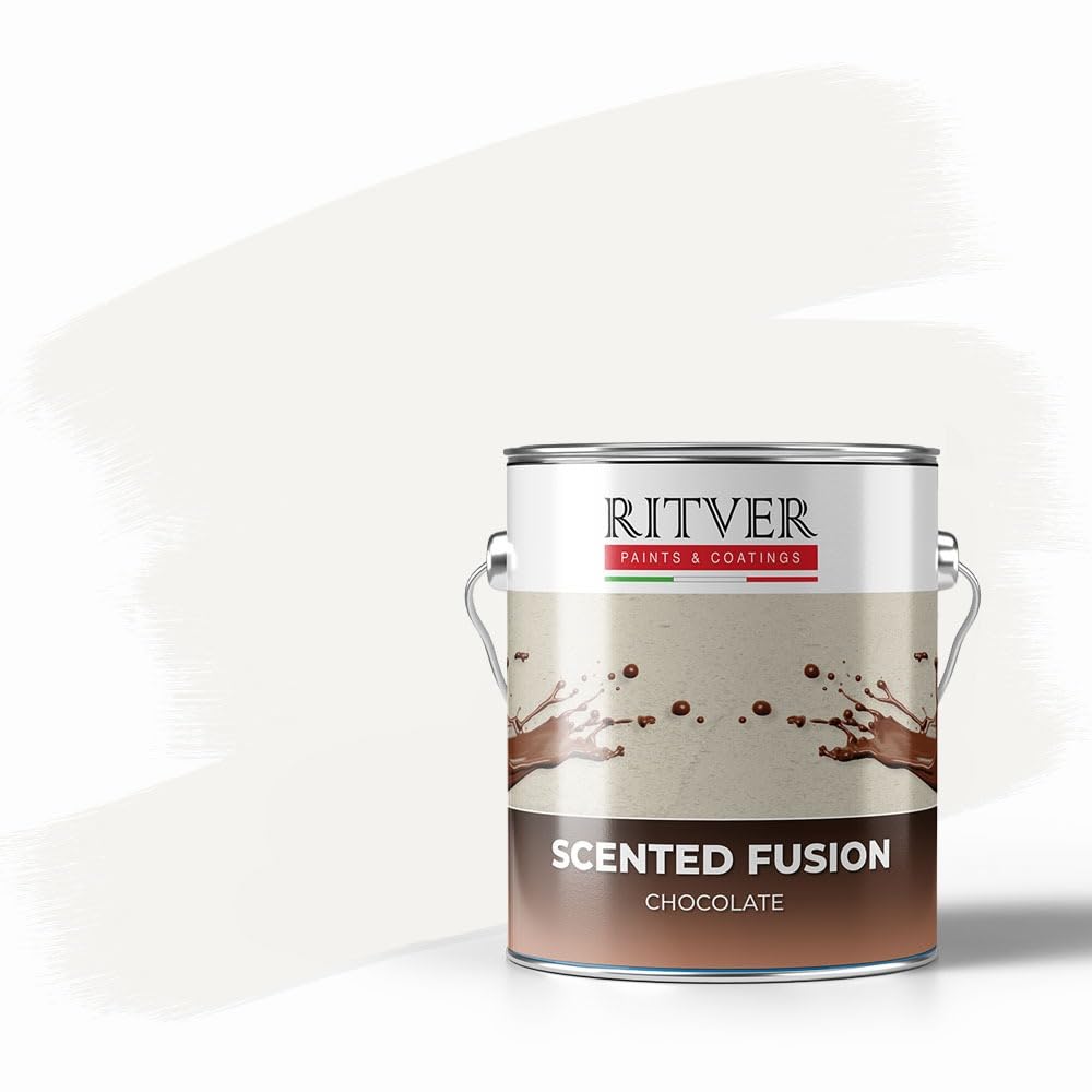 – RITVER Scented Chocolate Wall Paint Emulsion – 3.6 Liter – White – High Opacity, Odor-Control, Drip & Splash Resistant, Indoor, Matte Finish