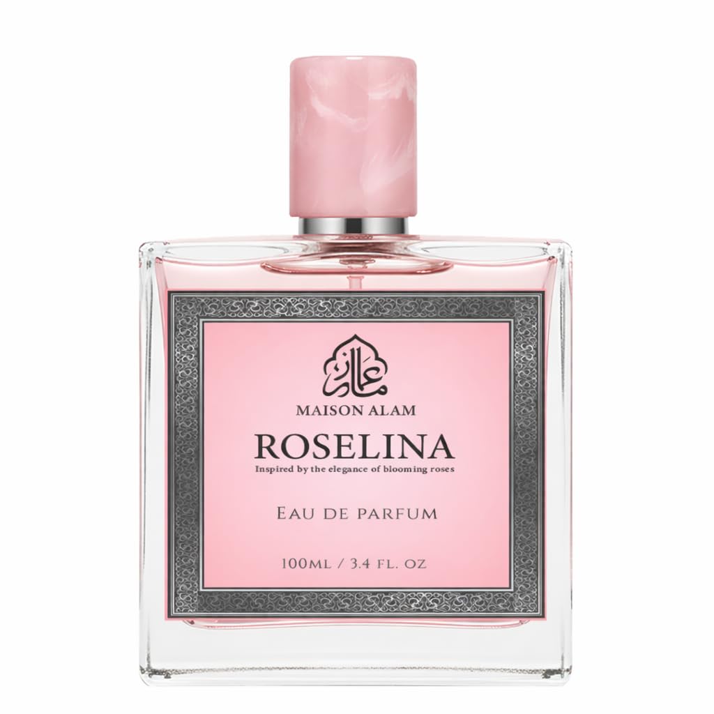 Maison Alam Roselina Eau de Parfum for Women Floral Rose & Lychee Scent Long Lasting Perfume with Vanilla Musk Base 3.4 fl oz