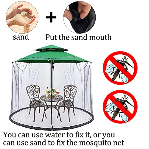 Jeoeus Umbrella Netting For Outdoor Umbrellas,Umbrella Mosquito Netting,Garden Patio Umbrella Mosquito Netting,With Double Zipper Door, For Almost Outdoor Market Table Umbrellas & Cantilever Offset Hanging Umbrella W/Tilt 7.5-11Ft #TOP4