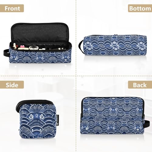 Bolsa de viaje para herramientas de cabello estilo mármol geométrico con tapete resistente al calor para planchas, rizadores y accesorios de cuidado capilar portátil miniatura 5