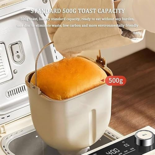 Brotbackautomat, Edelstahl Automatischer Spender, 500g Kapazität, 26 voreingestellte Funktionen, LCD-Touchpanel, Teigbereiter & Marmeladenfunktion – Bild 4