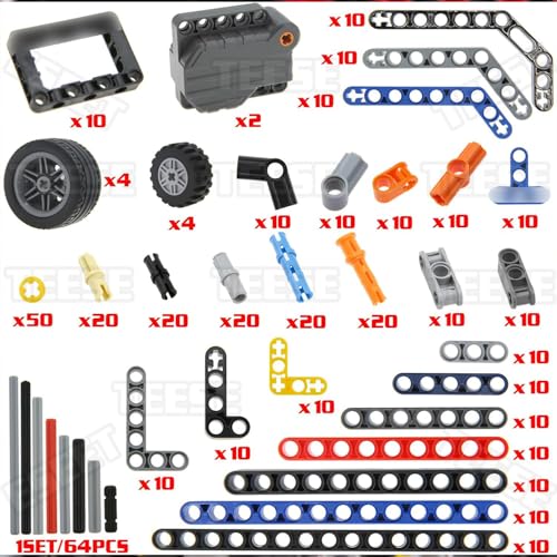 TEESE 415pcs Technic Parts Set, Compatible with Technic Project Equipment, Random Color, Ages 6-12