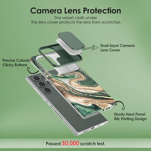 Coque Galaxy S24 Ultra brillante verte éliminant les risques de casse écran