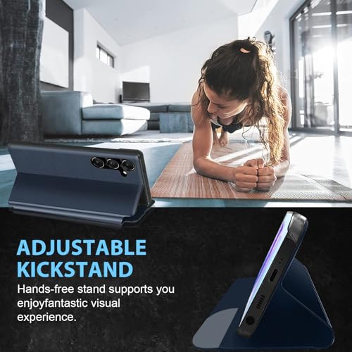 Étui en cuir bleu de qualité supérieure pour Galaxy A55 - 3