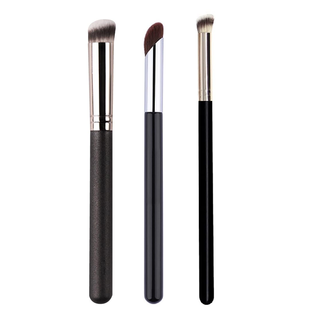3 Piezas Brochas Corrector Brocha Base Mini Brocha Ojos Brocha Nariz Brocha Contorno Líquida Herramientas Maquillaje En Polvo Mineral (270, 370, Brocha Pulgar)