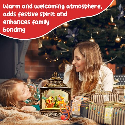 Miniatura 3 de Joellfuner Globos De Nieve Navideños Musicales, Bola De Navidad Con Nieve, Farolillo Navidad, Con Brillo De Agualuz De Noche, Decoraciones Navideña De Papá Noel Regalos Adornos B3
