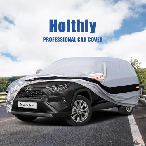 Image of 10 Layers SUV Car Cover Custom Fit for Rav4 (2005-2024),Waterproof All Weather for Automobiles, Full Cover Sun UV Rain Protection.Silver