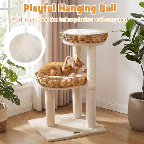 PETSITE Árbol para Gatos 30 pulgadas con Rattan PE miniatura 7