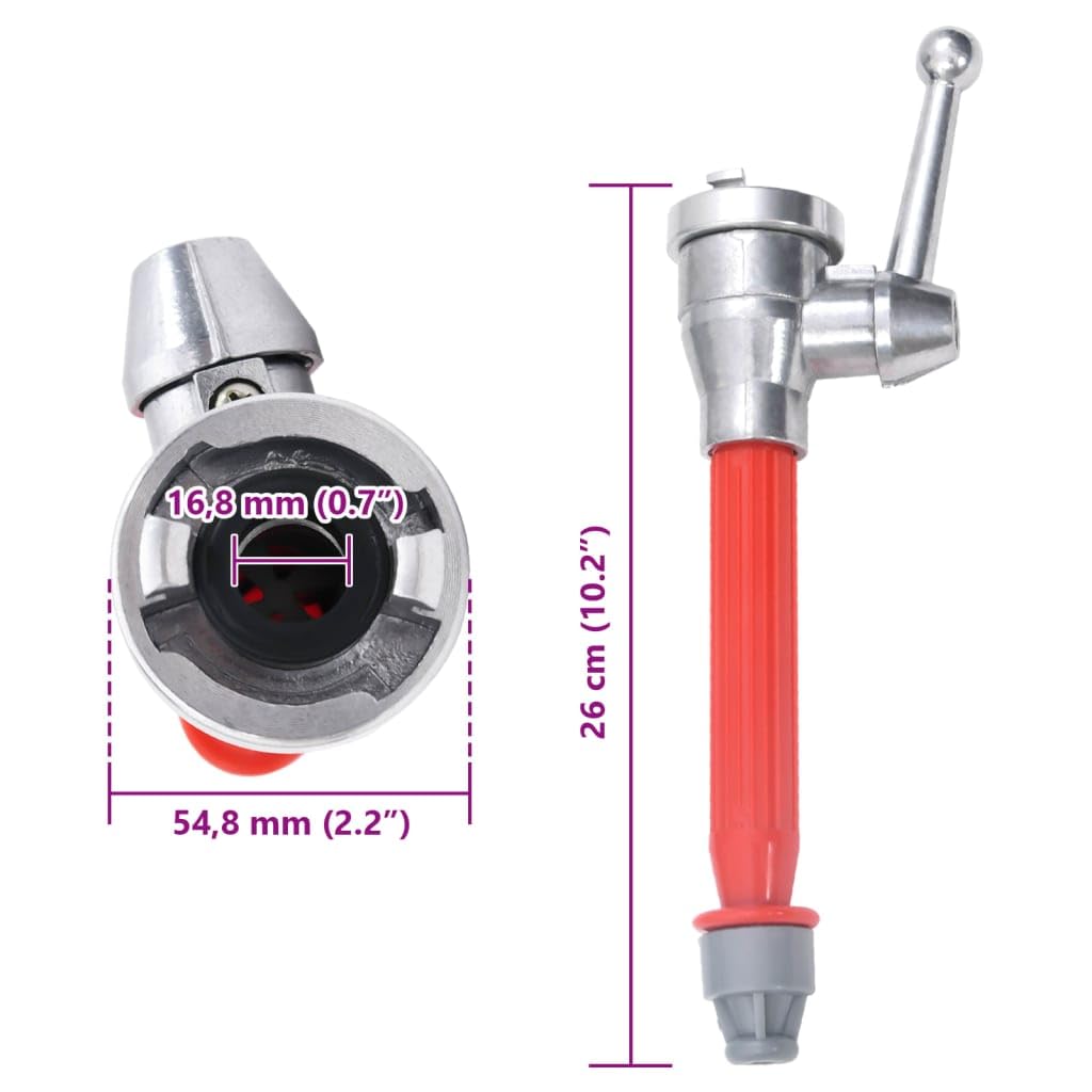 vidaXL Buse de tuyau d'incendie avec raccord en D, buse de tuyau plate, buse de tuyau d'eau, buse de tuyau de plomberie, buse de tuyau de pompe