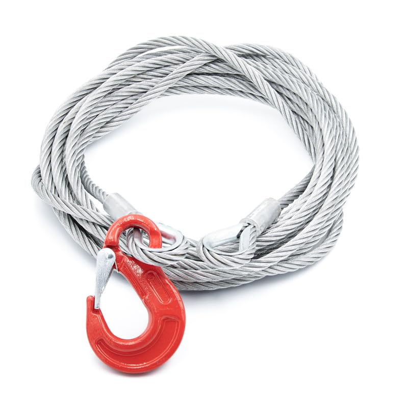 ALFA LOGISTIK Stahlseil mit Haken 8mm Durchmesser 20m Länge -...