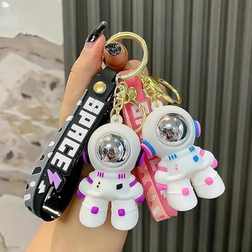 Image of Cute Cartoon Character Silicone 3D Key Chain with Strap Charm & Metal Hook, Merchandise Key Rings Gift for Kids Girls Boys Men & Women
