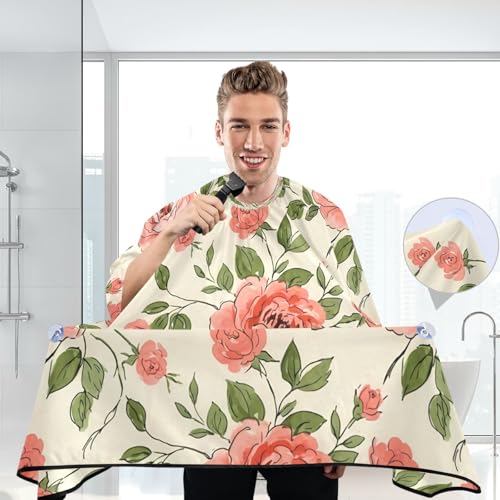 Capa para barbero impermeable con flores pintadas a mano, 55 x 65 pulgadas miniatura 6