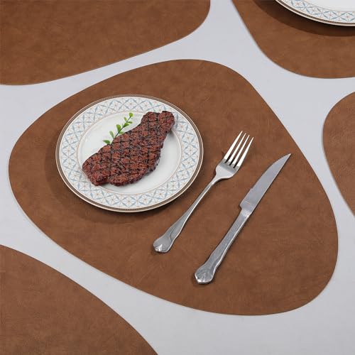 Set de table en cuir fanquare premium set de 6 effaçable chic - 3