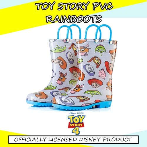 Disney Toy Story Kids' Waterproof PVC Rain Boots – Featuring Buzz Lightyear & Woody – Easy-On Handles – Toddler/Little Kid3