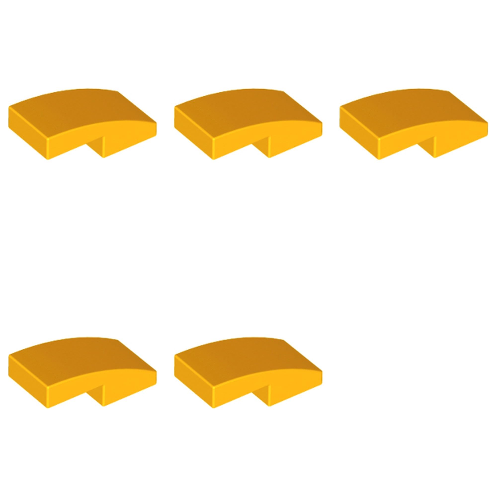 LEGO Slope, Curved 2 x 1 x 2/3, Part 11477 (Bright Light Orange, 2, Bricks) — image 1